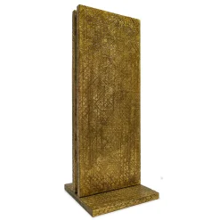 Lampada da tavolo in legno rifinito in cemento Etra Golden