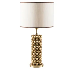 Lampada da Tavolo in Lino e Ottone Crown