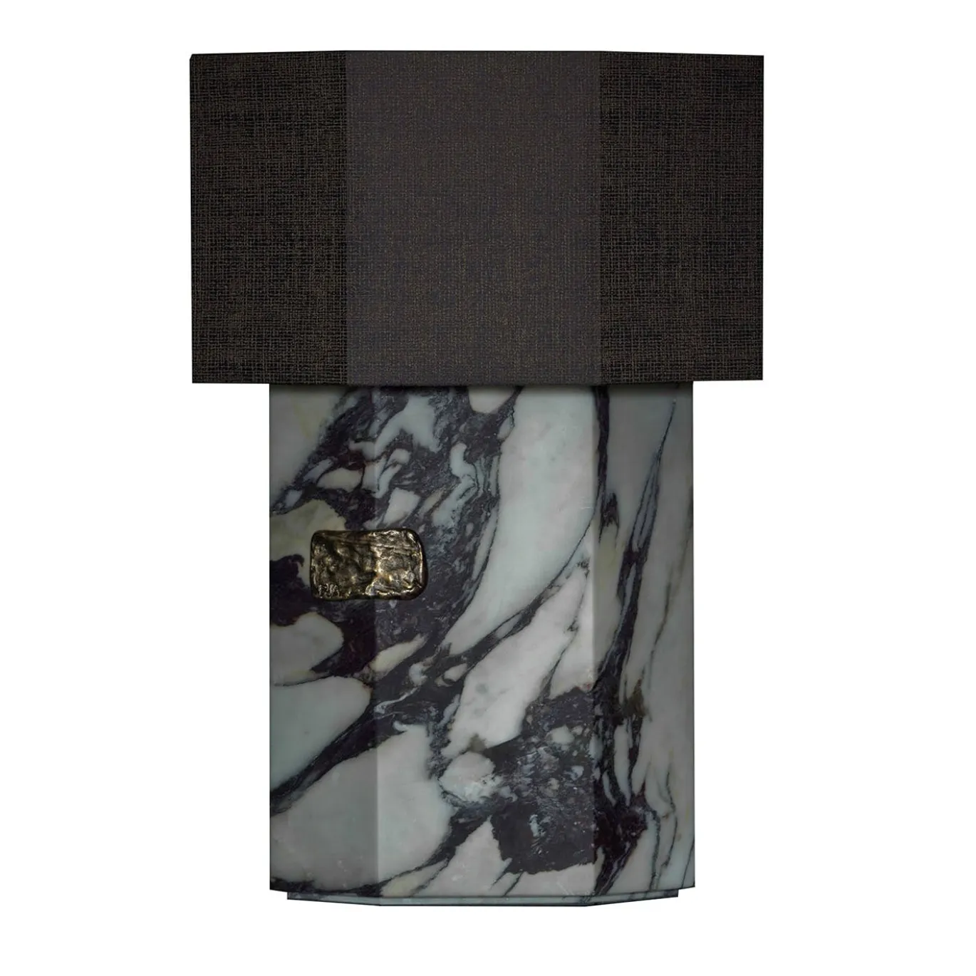 Lampada da tavolo in marmo Calacatta Viola ottagonale Ottavia