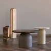 Lampada da tavolo in travertino e bronzo Specchia