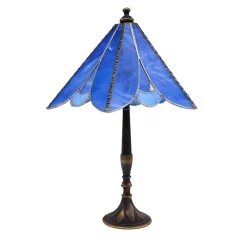 Lampada da tavolo in vetro blu Tiffany Preziosa