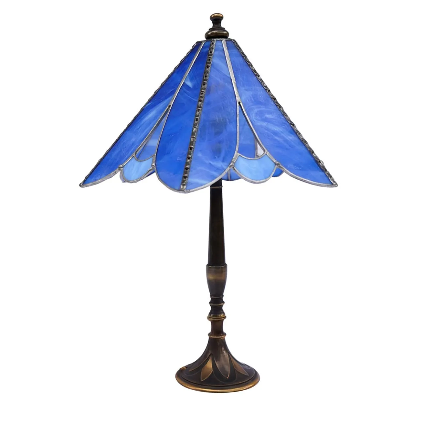 Lampada da tavolo in vetro blu Tiffany Preziosa