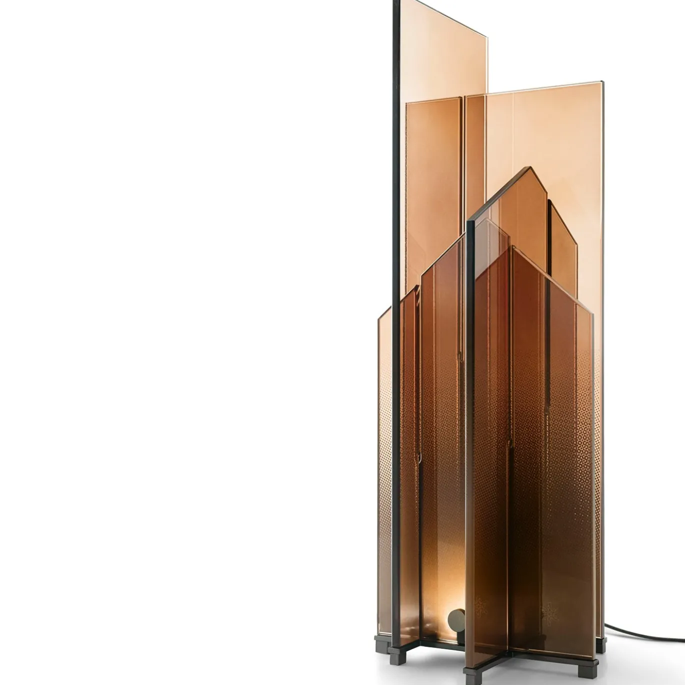 Lampada da tavolo in vetro cognac Highrise