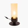 Lampada da tavolo in vetro nero a candela