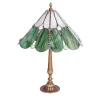 Lampada da tavolo in vetro verde e bianco Tiffany Preziosa