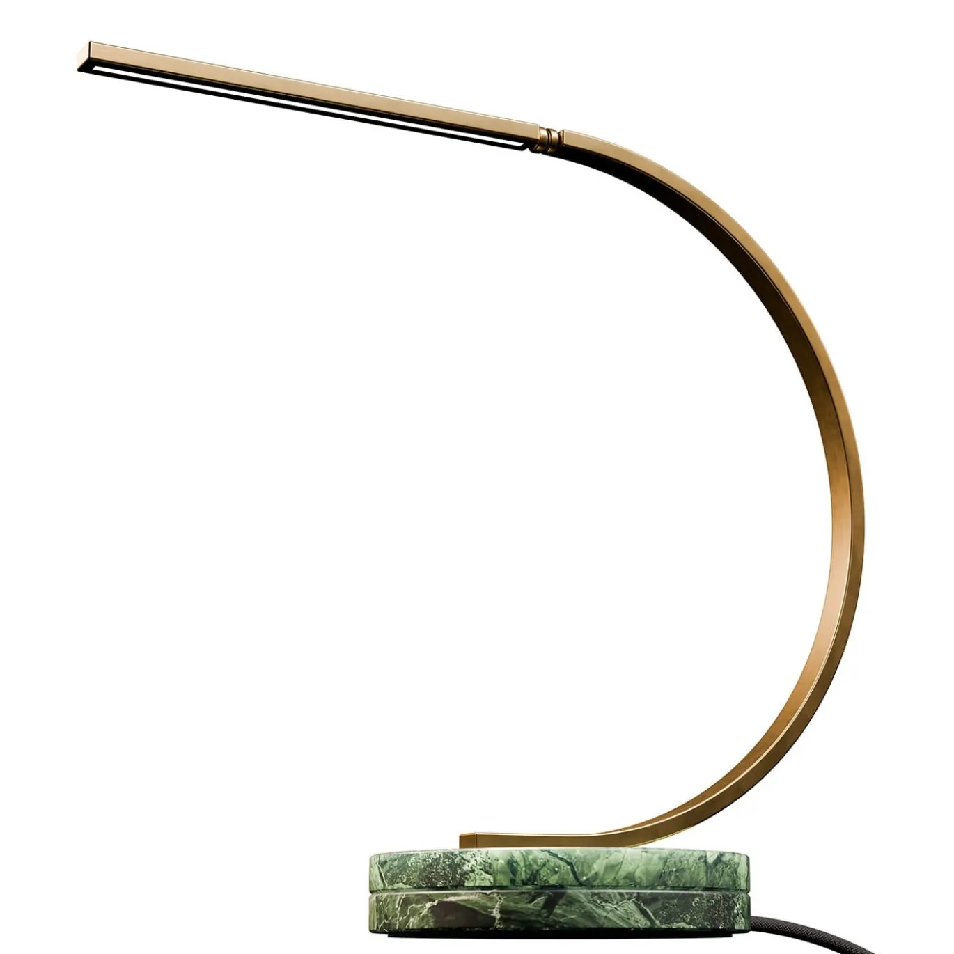 Lampada da tavolo Lama in ottone e marmo verde Guatemala
