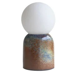 Lampada da tavolo Lume in gres smaltato e vetro opalino