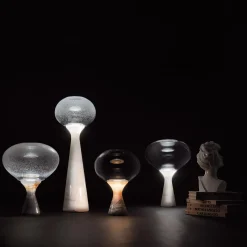 Lampada da tavolo Magika Piccola in vetro Pulegoso e onice Light Sky