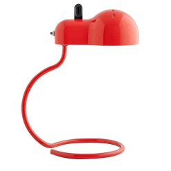 Lampada da tavolo MiniTopo Total Red disegnata da Joe Colombo