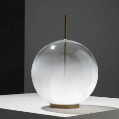Lampada da Tavolo Misty in Vetro Soffiato Bianco