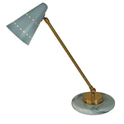 Lampada da tavolo Nancy in marmo e ottone di Michele Bönan