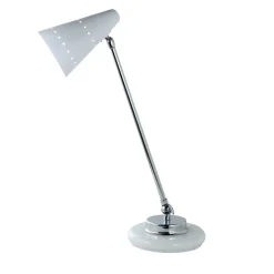 Lampada da tavolo Nancy M264 cromo e bianco di Michele Bönan
