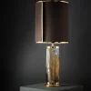 Lampada da tavolo Nautilus in cristallo ottanio e grigio Linea Roma