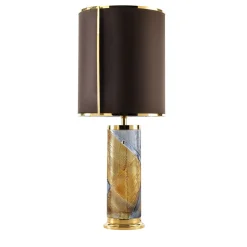 Lampada da tavolo Nautilus in cristallo ottanio e grigio Linea Roma