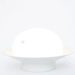 Lampada da tavolo Nuvole Rapide bianca con dettaglio aereo