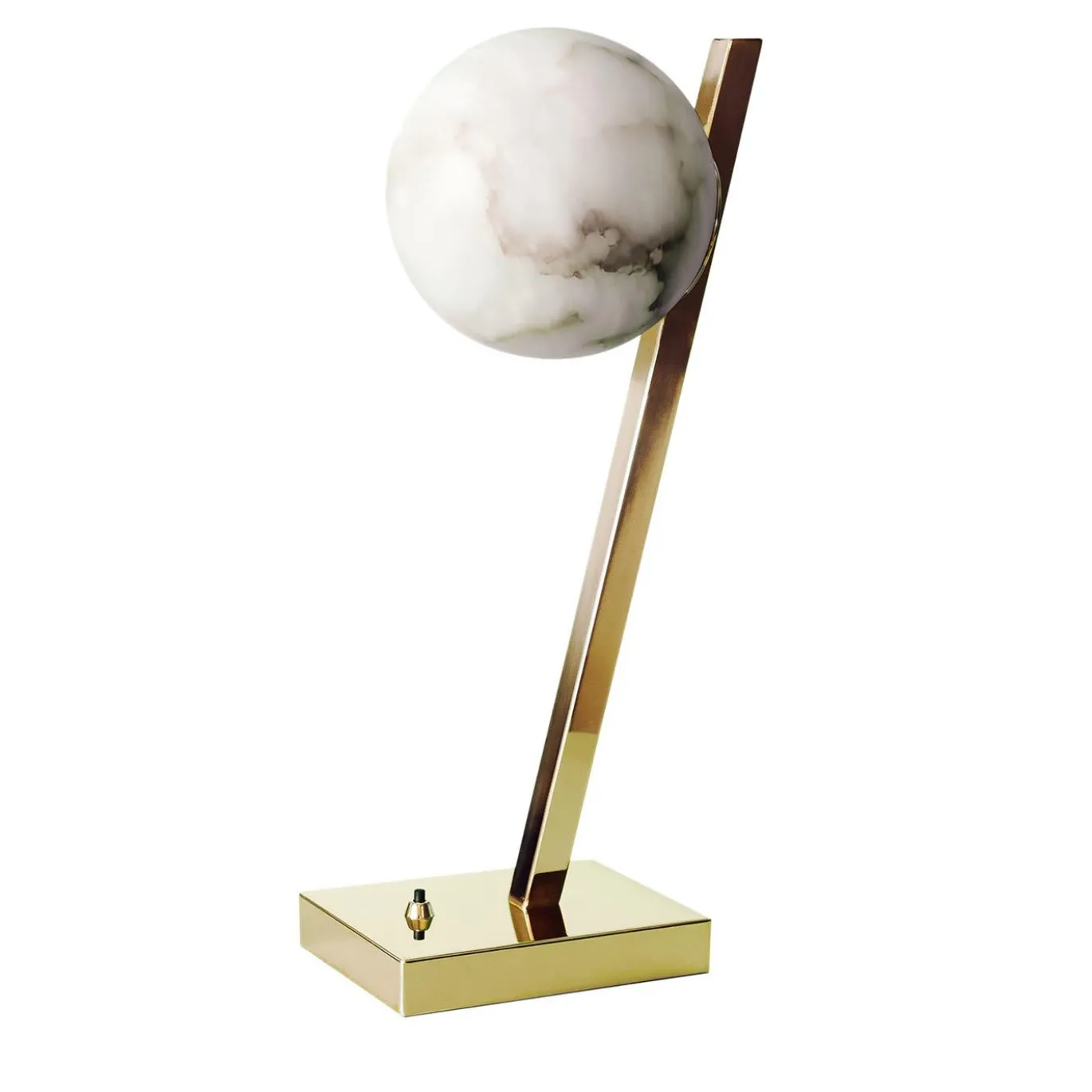 Lampada da tavolo Offset in ottone lucido