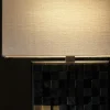 Lampada da tavolo Orion in ebano a cubi
