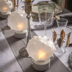 Lampada da Tavolo Piccola a LED in Vetro Trilli Riccio