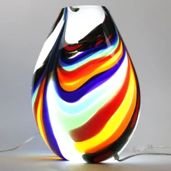 Lampada da tavolo policroma a forma di goccia