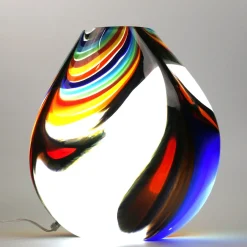 Lampada da tavolo policroma a forma di goccia