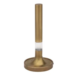 Lampada da tavolo portatile wireless Canneté in ottone brunito ambrato