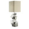 Lampada da tavolo Pyrite con finitura platino