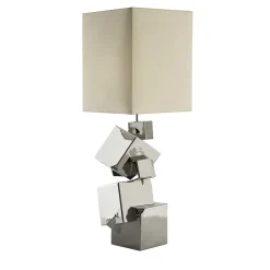 Lampada da tavolo Pyrite con finitura platino