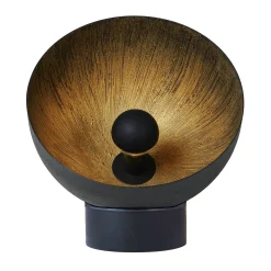 Lampada da tavolo Radar 400 in metallo nero e resina spazzolata oro
