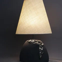 Lampada da tavolo Ramadura grande in ceramica nera