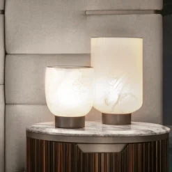 Lampada da tavolo Ramses Media in vetro marmorizzato