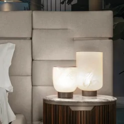 Lampada da tavolo Ramses piccola in vetro marmorizzato
