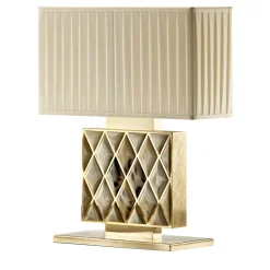 Lampada da tavolo rettangolare piccola in ottone