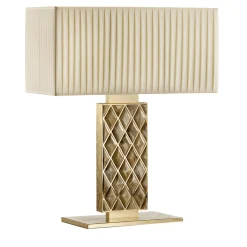 Lampada da tavolo rettangolare grande in ottone