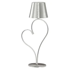 Lampada da Tavolo Ricaricabile Venus in Ottone Lucido Argento
