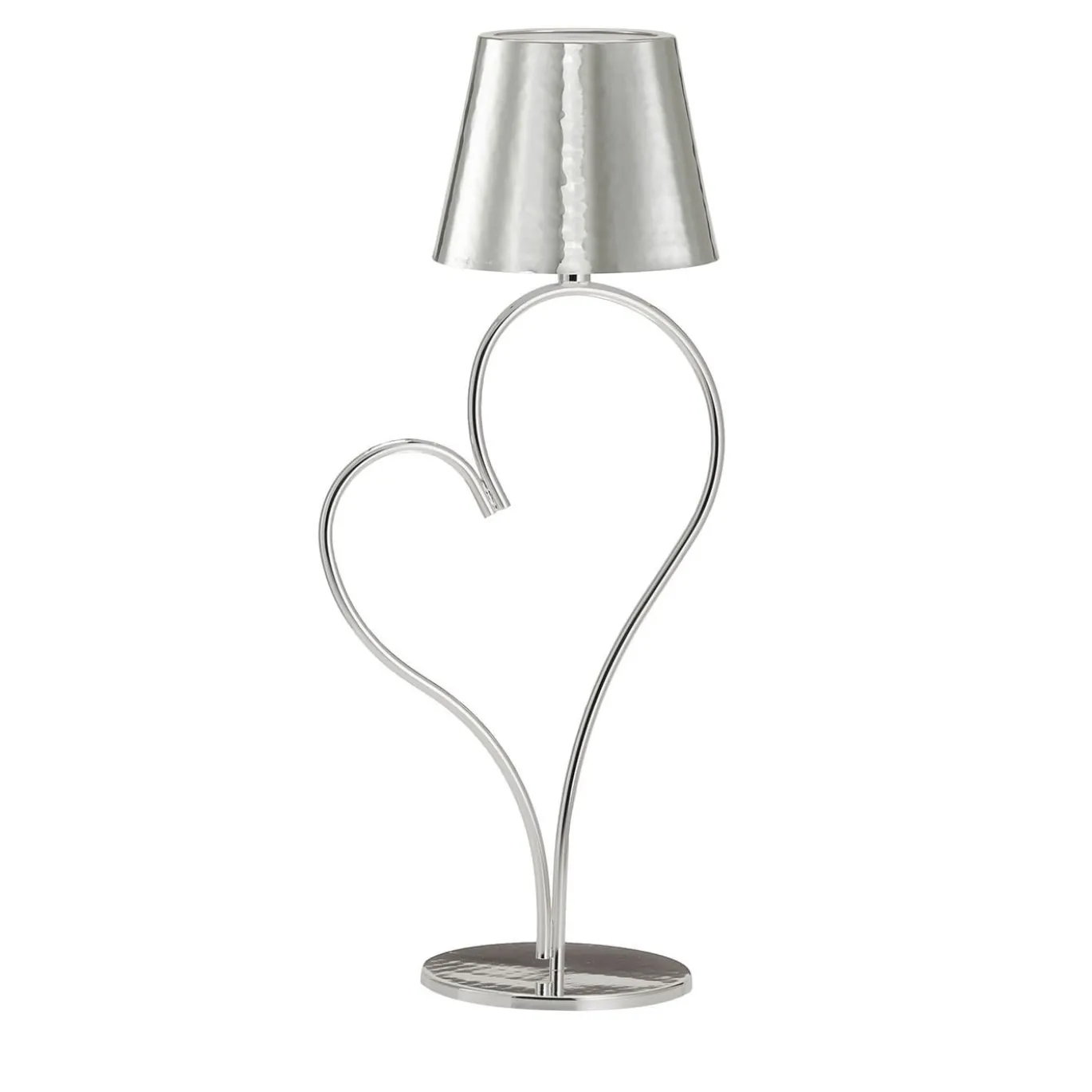 Lampada da Tavolo Ricaricabile Venus in Ottone Lucido Argento