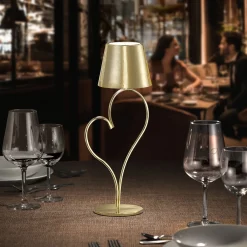 Lampada da Tavolo Ricaricabile Venus in Ottone Lucido Oro