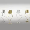 Lampada da Tavolo Ricaricabile Venus in Ottone Satinato Argento