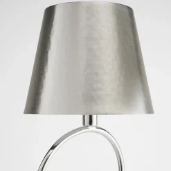Lampada da Tavolo Ricaricabile Venus in Ottone Satinato Argento
