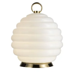 Lampada da tavolo ricaricabile in vetro di Murano bianco Gran Deco