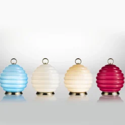 Lampada da tavolo ricaricabile in vetro di Murano blu Gran Deco Light