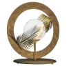 Lampada da tavolo rotonda d'oro a taglio geometrico