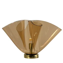 Lampada da Tavolo Scultorea Fazzoletto Rosa in Vetro