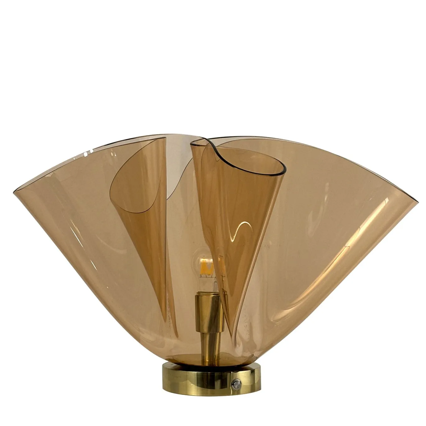Lampada da Tavolo Scultorea Fazzoletto Rosa in Vetro