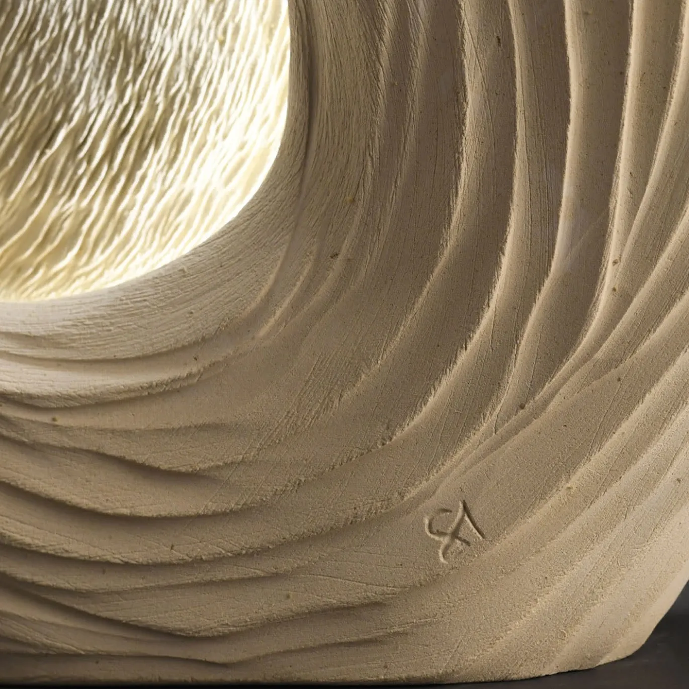 Lampada da Tavolo Scultura Luminosa Ocean Beige