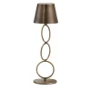 Lampada da tavolo senza fili in ottone anticato Mizar Rings di Itamar Harari