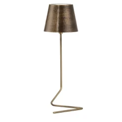 Lampada da tavolo senza fili in ottone anticato Vega Triangle di I. Harari