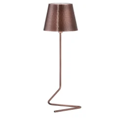 Lampada da tavolo senza fili Vega Triangle in rame e ottone anticato di Harari