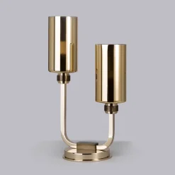 Lampada da Tavolo Sliver con Paralume in vetro dorato lucido