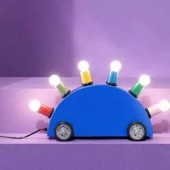 Lampada da Tavolo Super in Vetroresina Blu - Memphis Milano di Martine Bedin