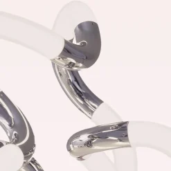 Lampada da tavolo Tangle in argento e bianco